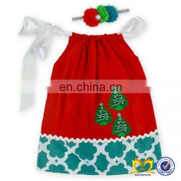 Wholesale Smocked Clothing Red Christmas Tree Fancy Dress Pillowcase Dresses For Toddler Dresses photo-6
