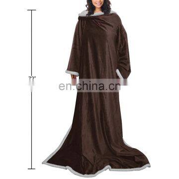 Supersoft Wearable Warm Plush Snuggie Fleece Blanket With Sleeves photo-2