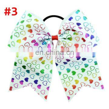 8Inches Girl Hairbands Children Unicorn Love Heart Print Hair Band With Bow photo-7