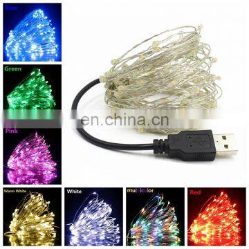 Fairy Lights Battery Operated USB 5M 50 LEDs Halloween Christmas Lights Silver Copprt Wire Firefly Lights for DIY Decor photo-2