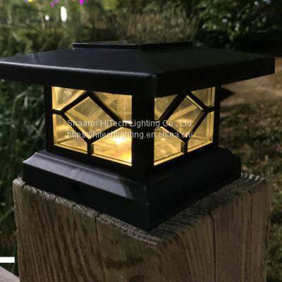 Solar Post Cap Light Waterproof Energy Saving LED Solar Fence Light Warm White Light Decoration for Garden Fence