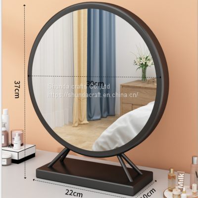 Wall Mounted Hexagon Moon Mirror With Shelf Hanging Storage Display Glass Mirror Wall Decor for BathRoom photo-4