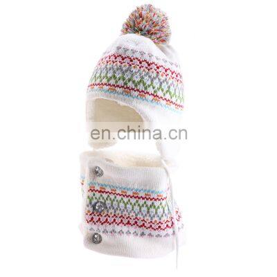 Winter Hat Scarf Gloves Set Girl Boy Earflap Beanie Fleece Warm Kids Autumn Skiing Accessory Outdoor Thermal For Toddler Baby photo-2
