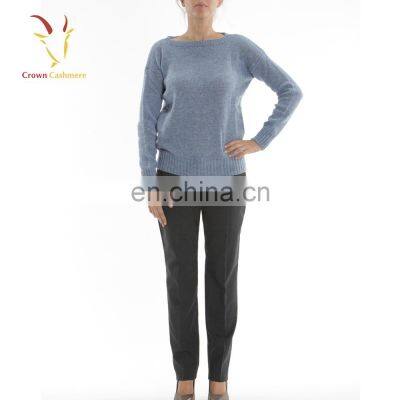 Women Crew Neck Breathable Cashmere Sweaters Pullover photo-2