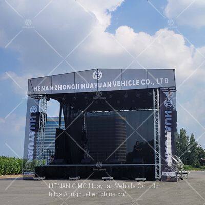 outdoor Hydraulic Portable stage trailer for live events