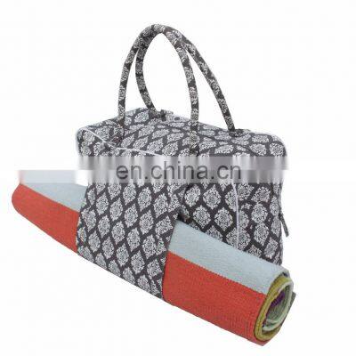 New Design Dark Grey Full printed Yoga mat and kit Bag Manufacture from India