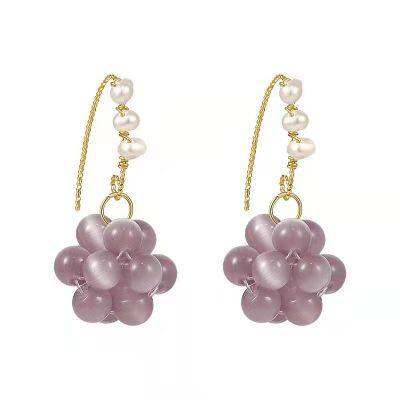 Purple Opal Grape Earrings photo-2