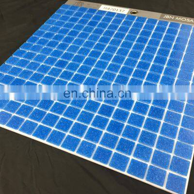 Kitchen backsplash decoration blue color Wall Crystal Glass Mix Metal Mosaic Tile