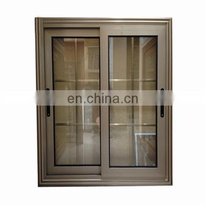 Champagne color aluminum windows double glazed windows