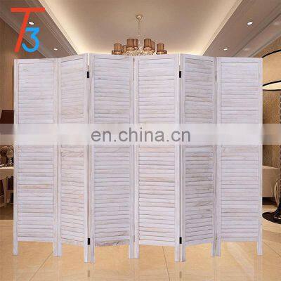 High Quality 6 Panel Wood Folding Privacy Screen Room Divider For Home