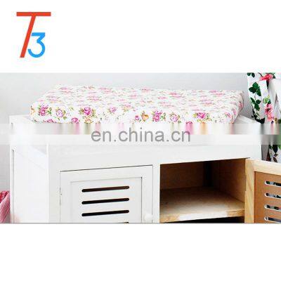 Wooden Storage Unit Bench Wicker Rattan Drawers Baskets Cushion Seat photo-2