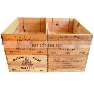 12 bottle size - Wooden Wine Box Crate for Vintage Shabby Chic Home Storage