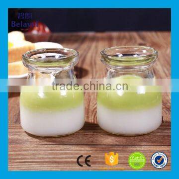 Food Grade Empty Jam Jar Clear Glass 100ml Pudding Bottle