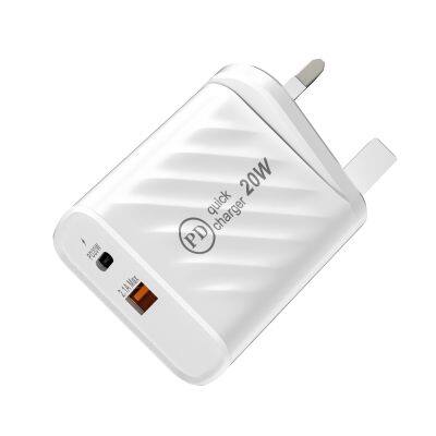 Good quality USB+20W PD Universal wall mobile phone UK chargers for iphone 11 12 13