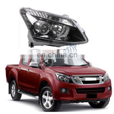 Maictop Car Accessories Black Front Headlight For DMAX D-MAX Pickup 2012-2014 Head Light