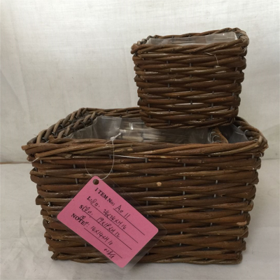 HOT Handmade Square Willow Wicker Storage Basket photo-2