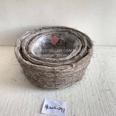 Round Flower Pot Garden elm branch basket/Flower Pot Basket