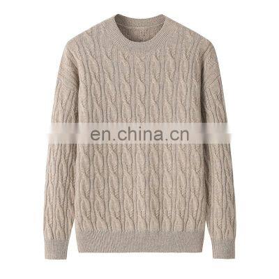 High End Women's Winter Crew Neck Sweater 100% Cashmere Solid Pattern Casual Style with Front Logo Wholesale