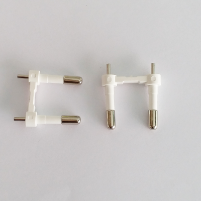 Charger brass plug, European standard plug, European standard pin, adapter connection plug. H65 brass, nickel plated.