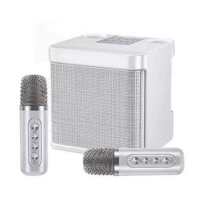 Mini Kids Karaoke set Machine Bluetooth channel Speaker with Microphone Dual Mic home mini sound activated led portable speakers