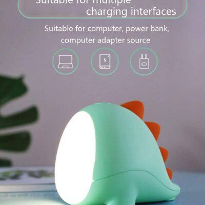 3 Brightness Levels 2 Portable Color Changing Cute Lamp Silicone Baby Rechargeable Dinosaur Led Night Light Kids/Children/Girls photo-3