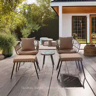 hot sell 5pcs steel garden wicker sets
