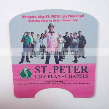 PP Fan With no Handle, Cheap Giveaway Fan for Business Gifts, Cardboard Hand Fans