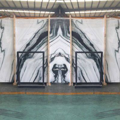 China panda white marble slabs bookmatched marble supplier