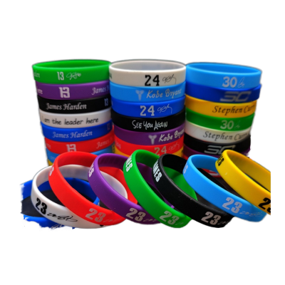 High Quality Manufacture Stock Rugby Soft Sport Silicone Wristband Print Colorful Adult Activity Bracelet Promotional Wristbands