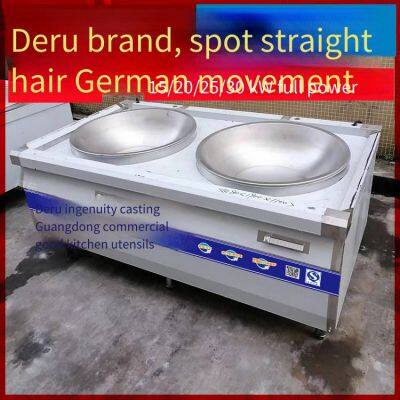 Commercial Concave Induction Cooker, High-power Double-head Electric Stir-frying Stove, Large Pot Stove for Canteen Kitchens photo-2
