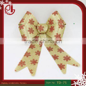 Gold Satin Ribbon Bow For Chrismas Tree Decoration