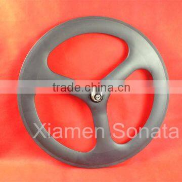 Sonata NEW arrival 65mm clincher 3 spokes straight wheel tri-spokes carbon road bike wheel SMN cassette body