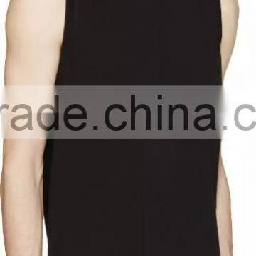Wholesale Plain Black Cotton Round Neck Tank Top 2015 photo-2