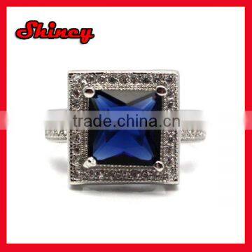Square light blue cz stone engagement rings