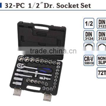 32pcs 1/2" Dr Socket set hand tool set hardware tool set