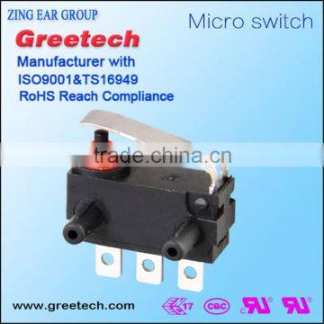 UL, ENEC approved automotive electronics used 0.1a 3a micro switch