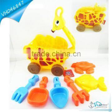 Free Wheel Lovely Girafe Bucket Car Summer Sand Toy Set