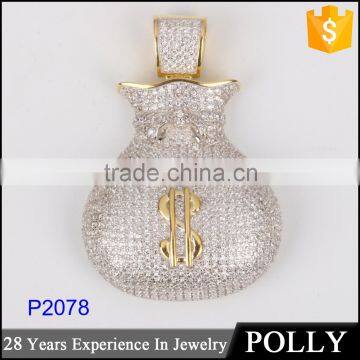 High Quality 100% 925 Sterling Silver Wing Pendant Necklace With Zircon