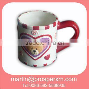 Popular heart shape ceramic coffee cup