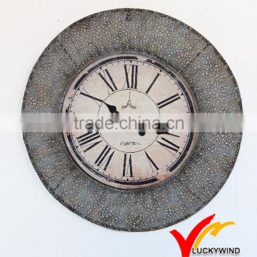 Shabby chic vintage retro unique round metal wall clock