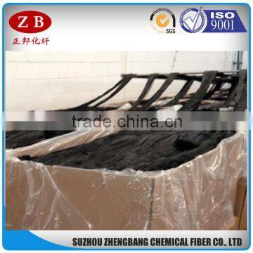 black polyester tow for static flock