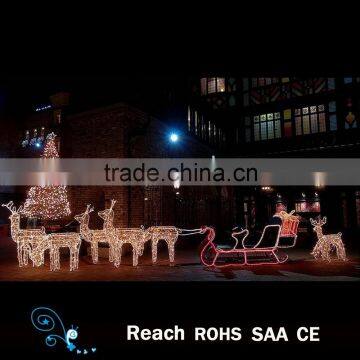 Hot Sell Christmas Motif Light Rope Light Reindeer and sleigh decoration indoor /outdoor christmas decoration