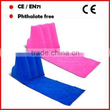 Flocked pvc inflatable cushion triangle shape for sale