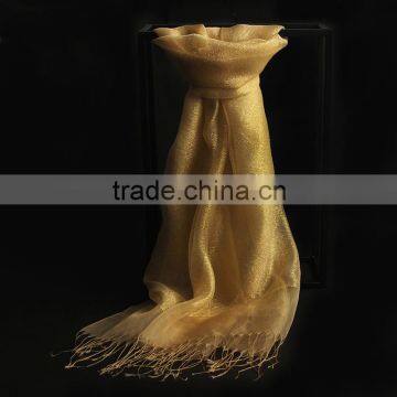 Custom Design Fashionable Metal Style Double-layer Organza Fabric Colorful Silk Scarf ,silk Shawl Women Made in China Wholesale Supplier's Choice photo-5