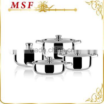 MSF-3997 8pcs Stainless steel cookware set composition 18cm 24cm 26cm casserole 24*7cm rice cooker