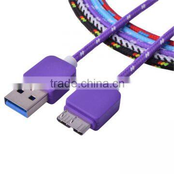 Nylon Braided USB date cables for Sumsung Note3