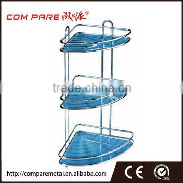 3 tiers wrought chrome iron bathroom corner shelves