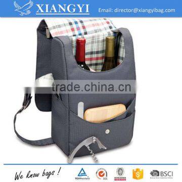 High Quality 2 Bottle Wine & Cheese Tote Bag Fully Insulated