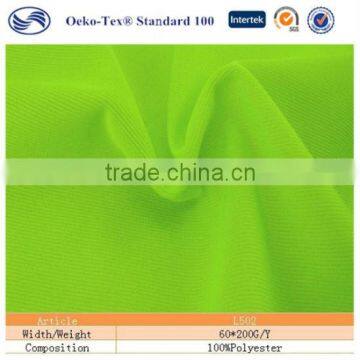 Polyester Spandex dyed plain knitting tactel lycra material fabrics