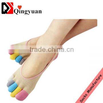 cotton wholesale cheap socks bulk crew socks cute colored cotton five toe socks for women